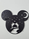 Mickey minnie key holder for wall, entryway organizer rack hook, 3D printed night sky accent, personalised couple housewarming gift