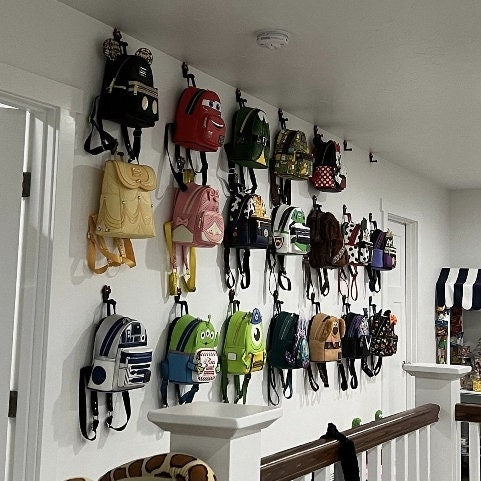 Disney headband holder wall display hooks, loungefly bag hanger kids decor, mickey minnie donald PLA plastic, theme park fan gifts