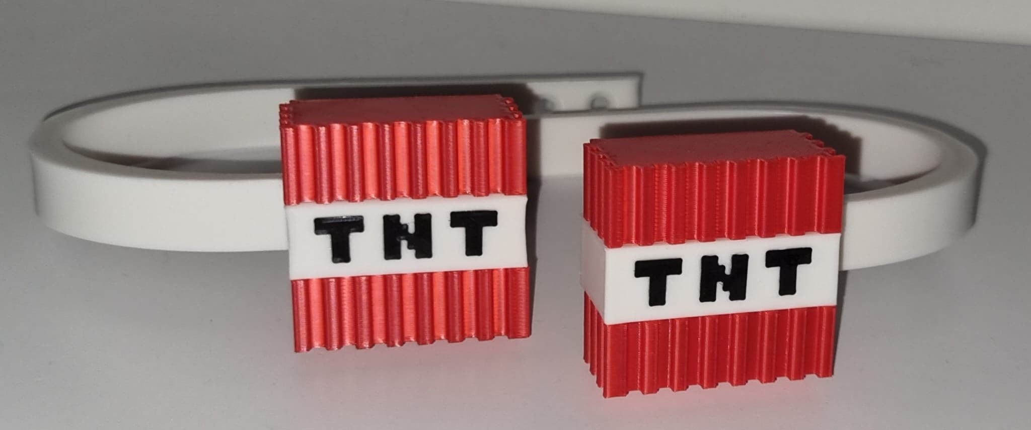 Minecraft curtain tie backs tnt block, kids gamer bedroom drapery holdbacks, 3D printed thermoplastic decor, boys nursery room present