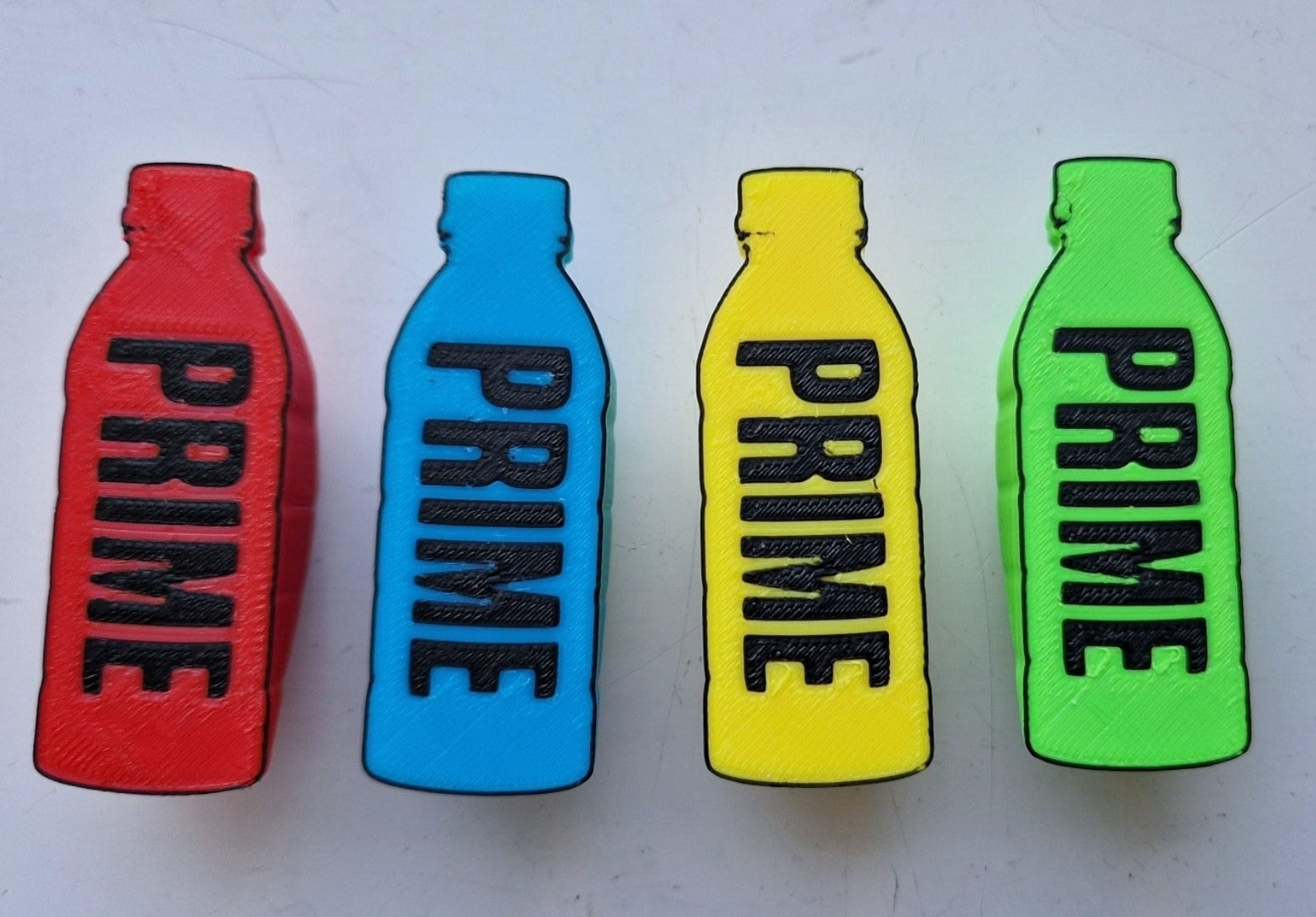Prime bottle drawer pulls, gaming room cabinet knobs, multicolored 3D printed PLA hardware, cool teen boy gamer bedroom decor gifts