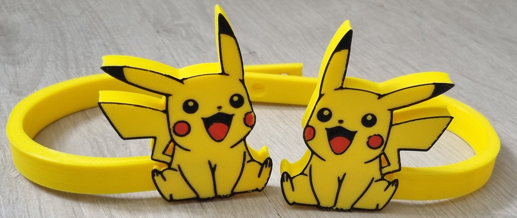 Pikachu curtain tiebacks, kids room decor, yellow pokemon window holdbacks, 3D printed PLA hardware, unique anime gamer birthday gift