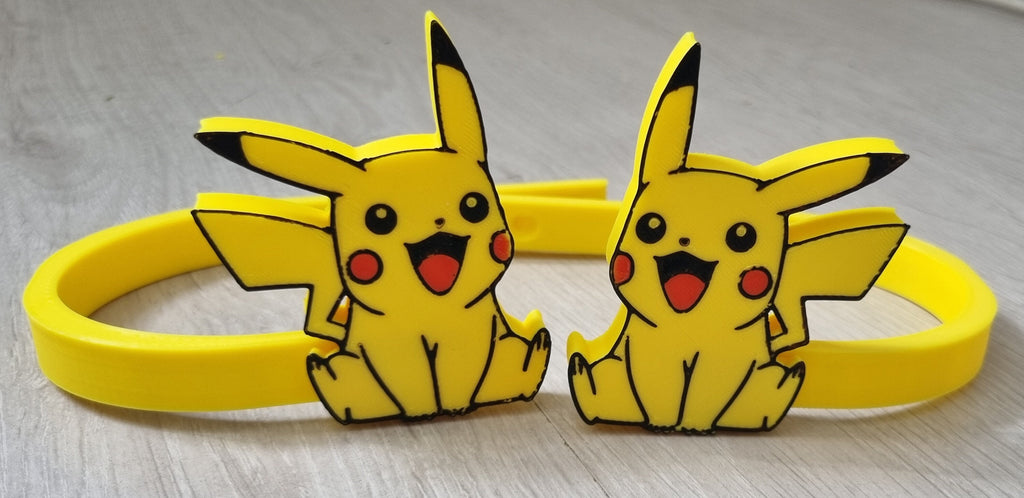 Pikachu curtain tiebacks, kids room decor, yellow pokemon window holdbacks, 3D printed PLA hardware, unique anime gamer birthday gift