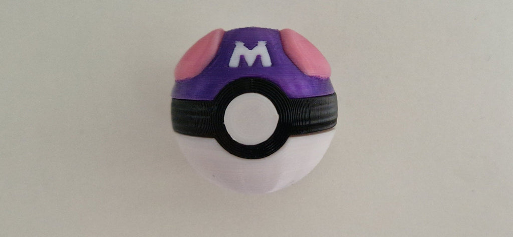 Pokéball wall mount hook, gaming bedroom organizer, 3D printed satin PLA, kids playroom coat hanger, anime fan birthday present idea