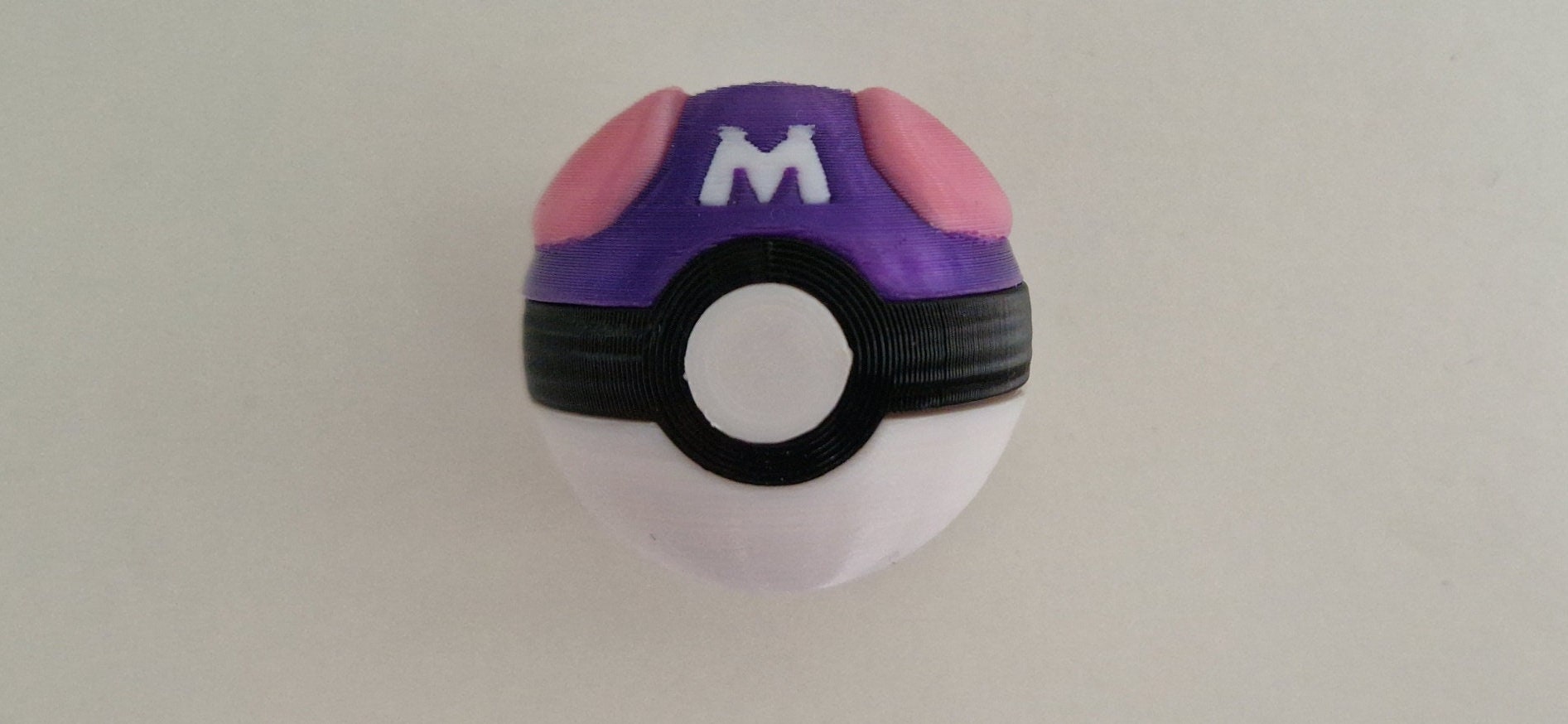 Pokéball wall mount hook, gaming bedroom organizer, 3D printed satin PLA, kids playroom coat hanger, anime fan birthday present idea
