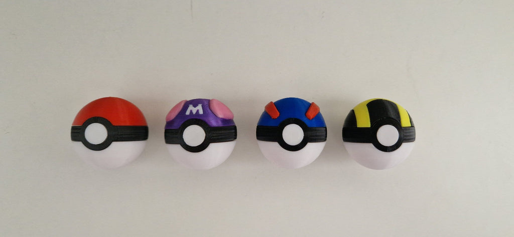 Pokéball wall mount hook, gaming bedroom organizer, 3D printed satin PLA, kids playroom coat hanger, anime fan birthday present idea