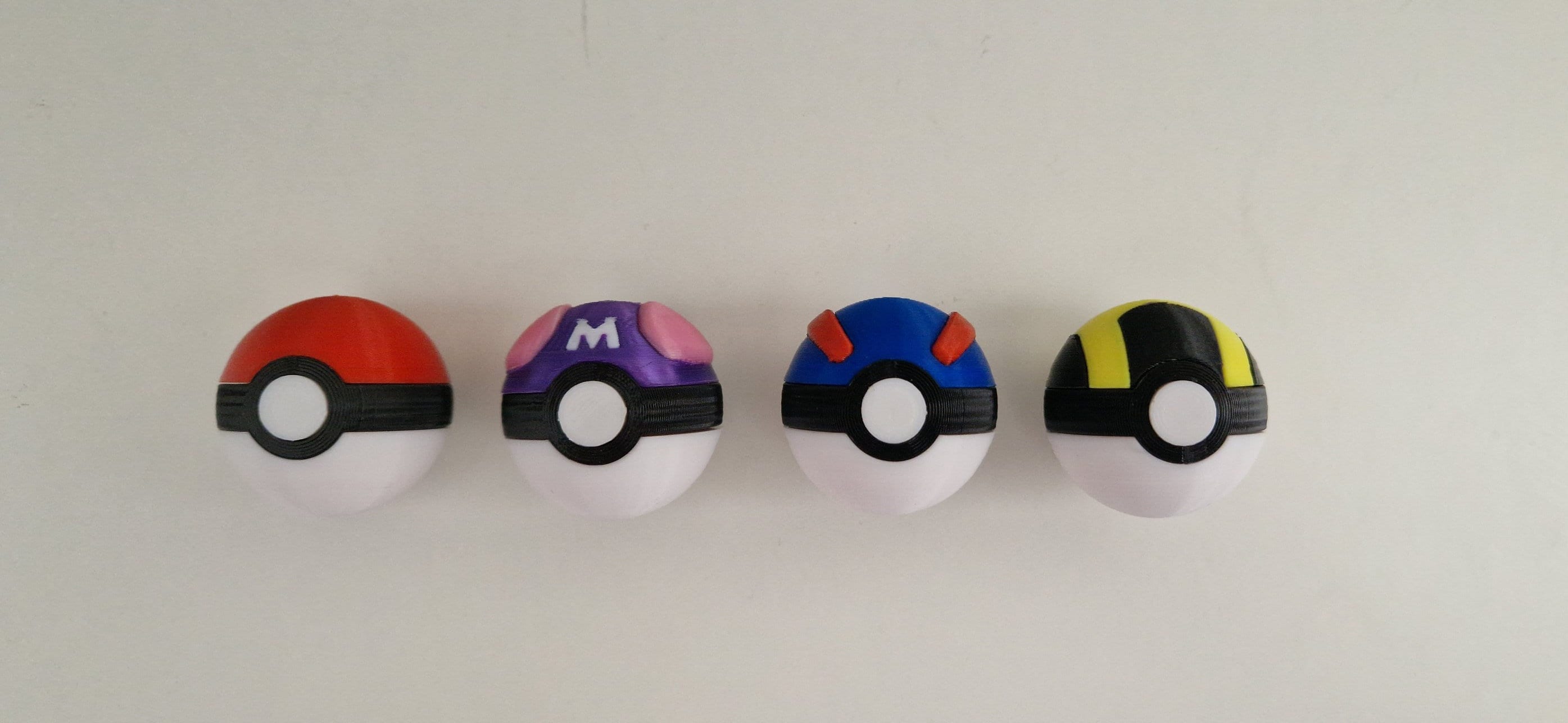 Pokéball wall mount hook, gaming bedroom organizer, 3D printed satin PLA, kids playroom coat hanger, anime fan birthday present idea
