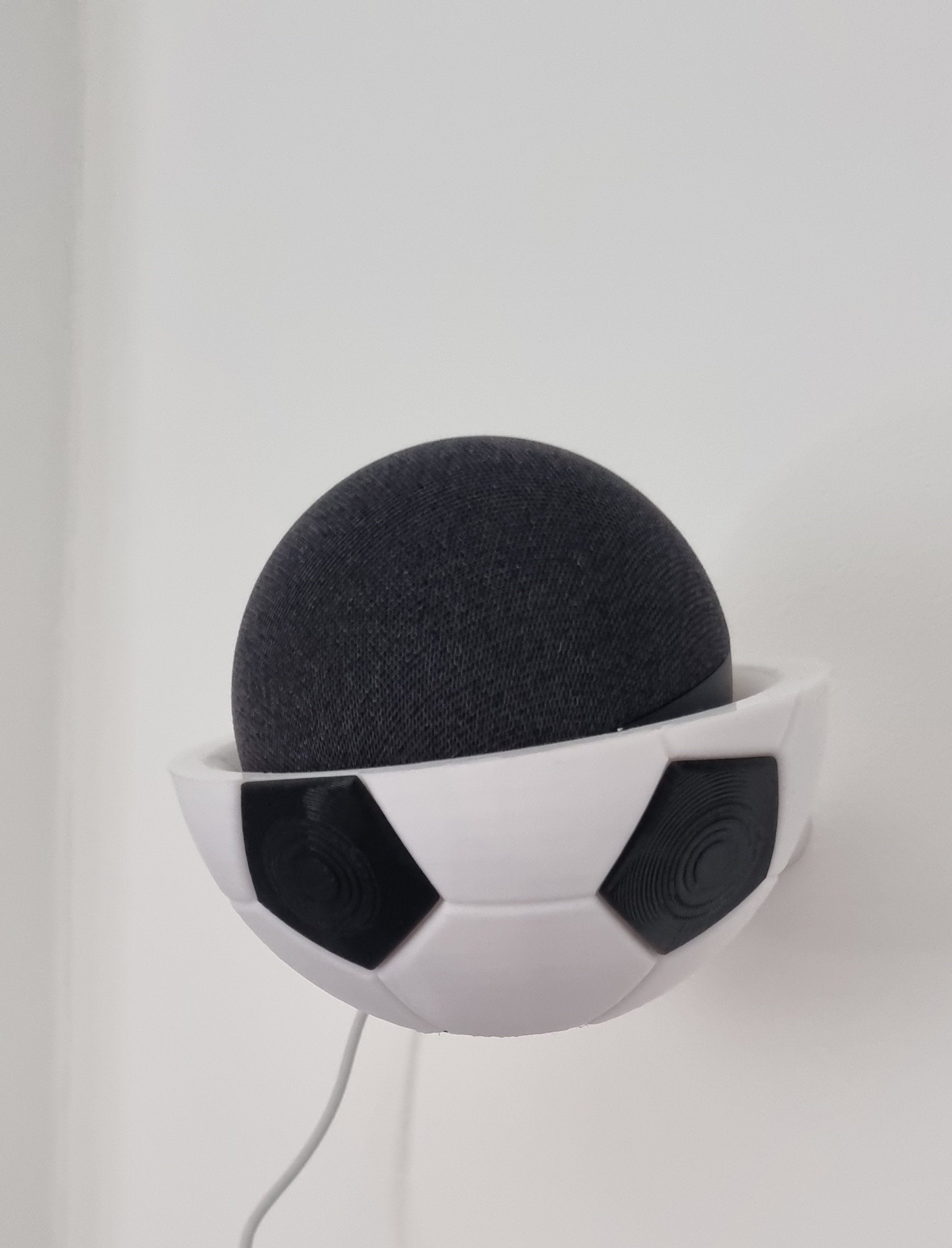 Football alexa dot wall mount shelf, smart speaker bracket for game room, 3D printed PLA dock accent, personalised sports fan present