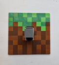Minecraft light switch plate, gamer bedroom wall accent, 3D printed pixelated socket cover, personalized video game present for kids