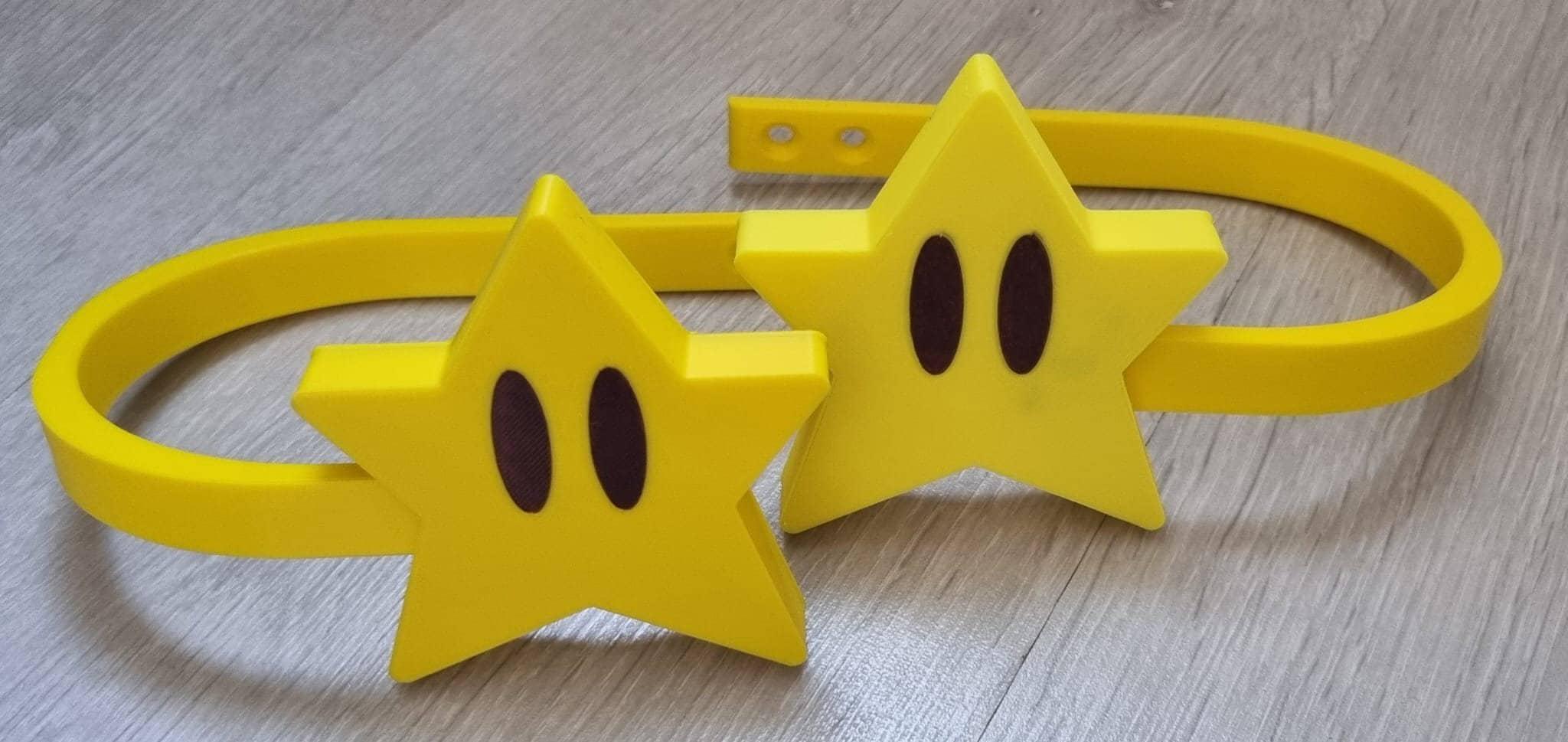 Mario star curtain tiebacks, gaming room drapery holdbacks, 3D printed plastic nursery accessories, video game kids birthday gift decor