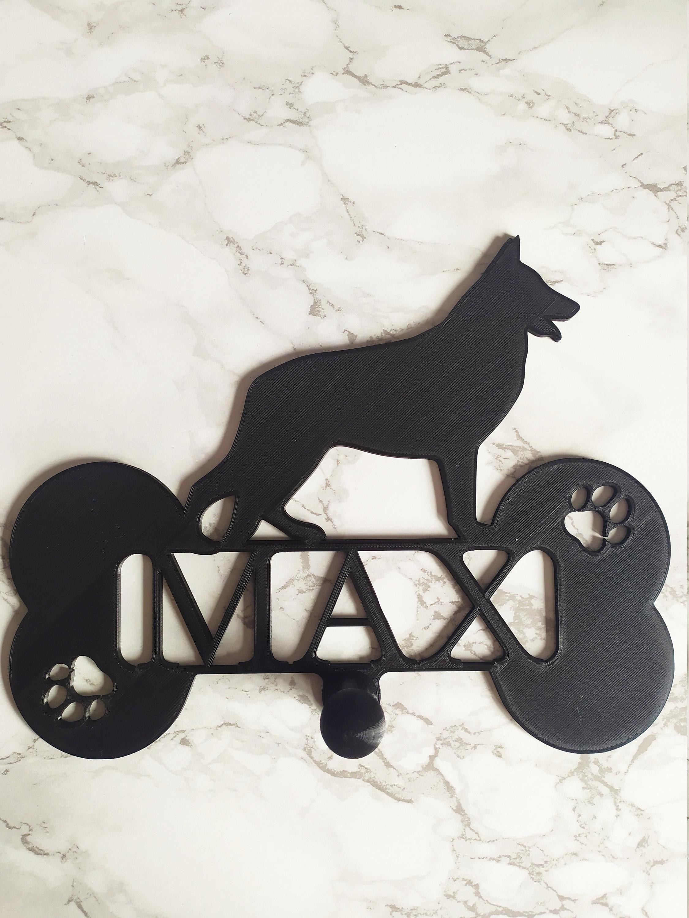 Personalized dog leash holder, entryway pet wall hooks, 3D printed PLA home accent, cute animal hanger pegs, unique puppy parent gift
