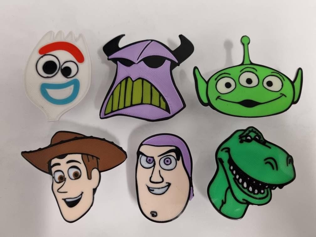 Toy story drawer pulls, kids cabinet knobs, dresser furniture handles, 3D printed PLA hardware, pixar theme baby shower present ideas