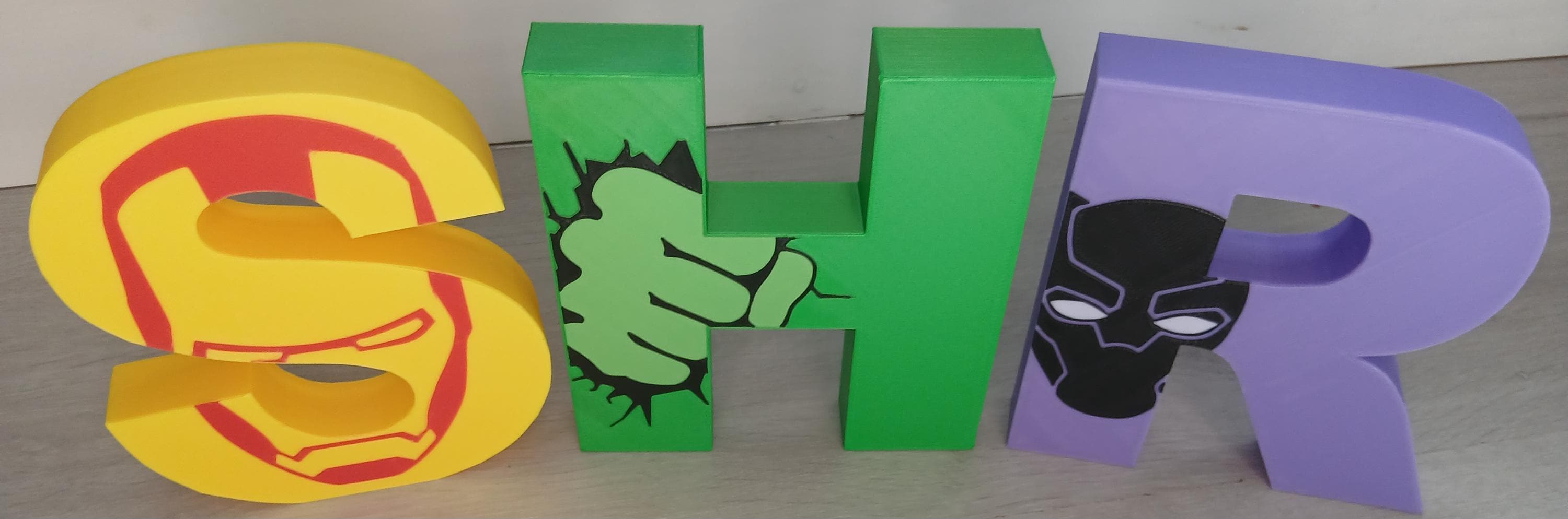 Marvel superhero nursery wall letters, 3D printed kids room name sign, eco PLA comic book decor, personalised boy birthday present