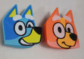 Bluey dresser knobs, kids bedroom cabinet handles, cute dog character 3D printed PLA hardware, unique toddler playroom renovation gift