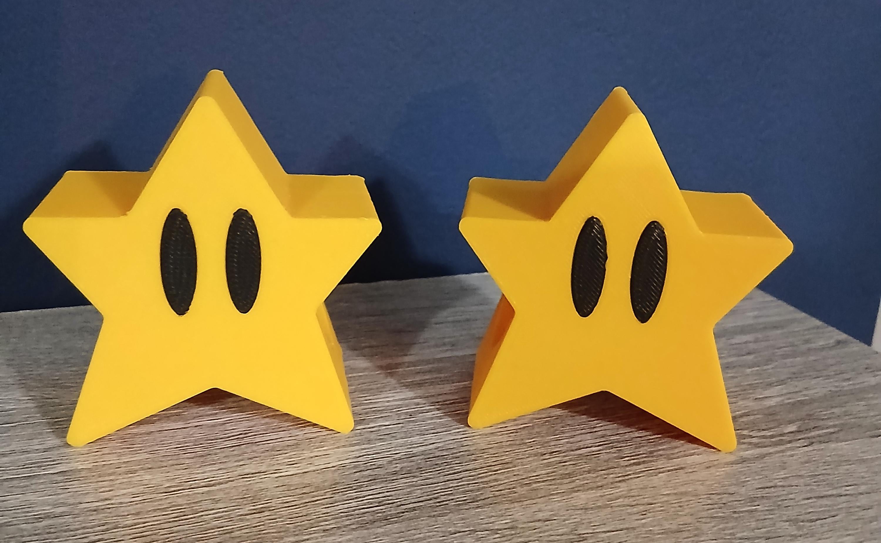 Mario star curtain rod ends, kids gaming room drapery finials, 3D printed PLA window pole hardware, boy nursery bedroom idea present