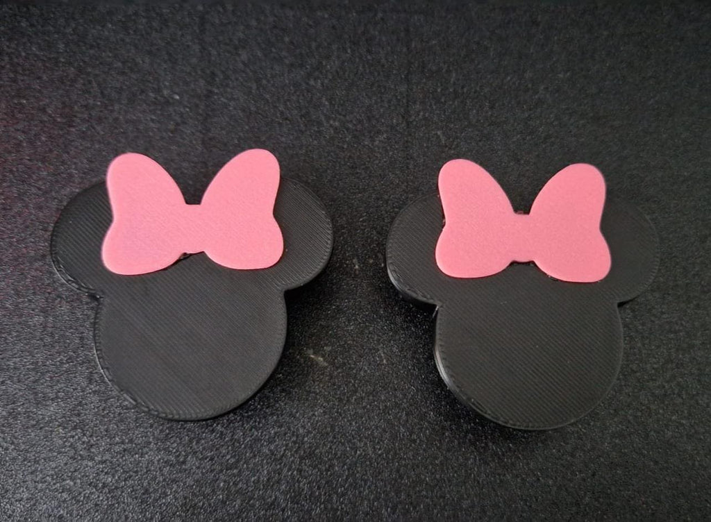Mickey and minnie drawer pulls, childrens room cabinet knobs, 3D printed PLA hardware, personalised baby shower dresser gift accent