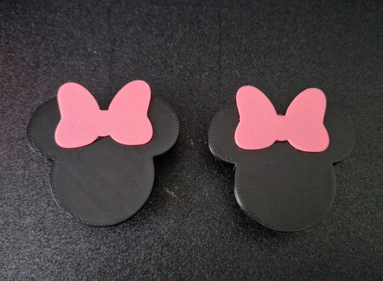 Mickey and minnie drawer pulls, childrens room cabinet knobs, 3D printed PLA hardware, personalised baby shower dresser gift accent