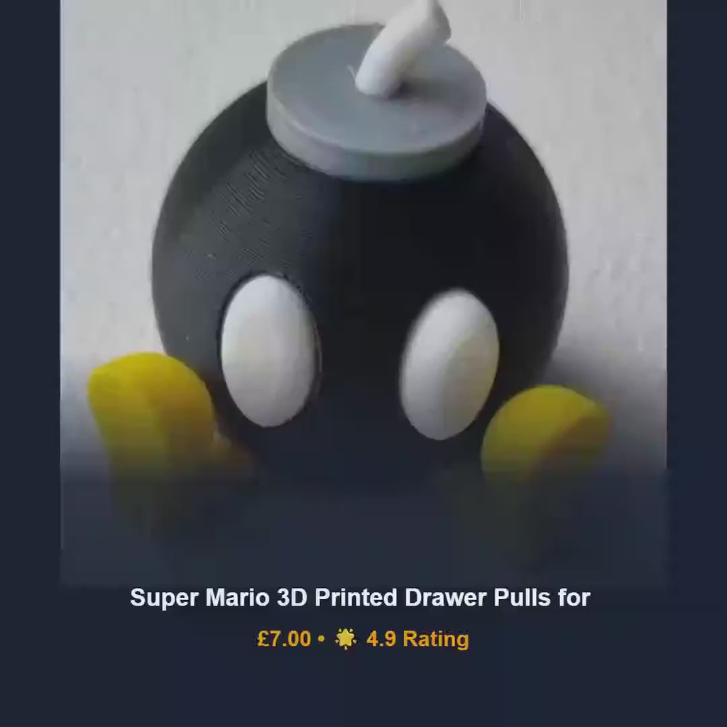 Mario drawer pulls, nintendo cabinet knobs, 3D printed PLA gamer bedroom furniture hardware, fun video game present for kids room decor
