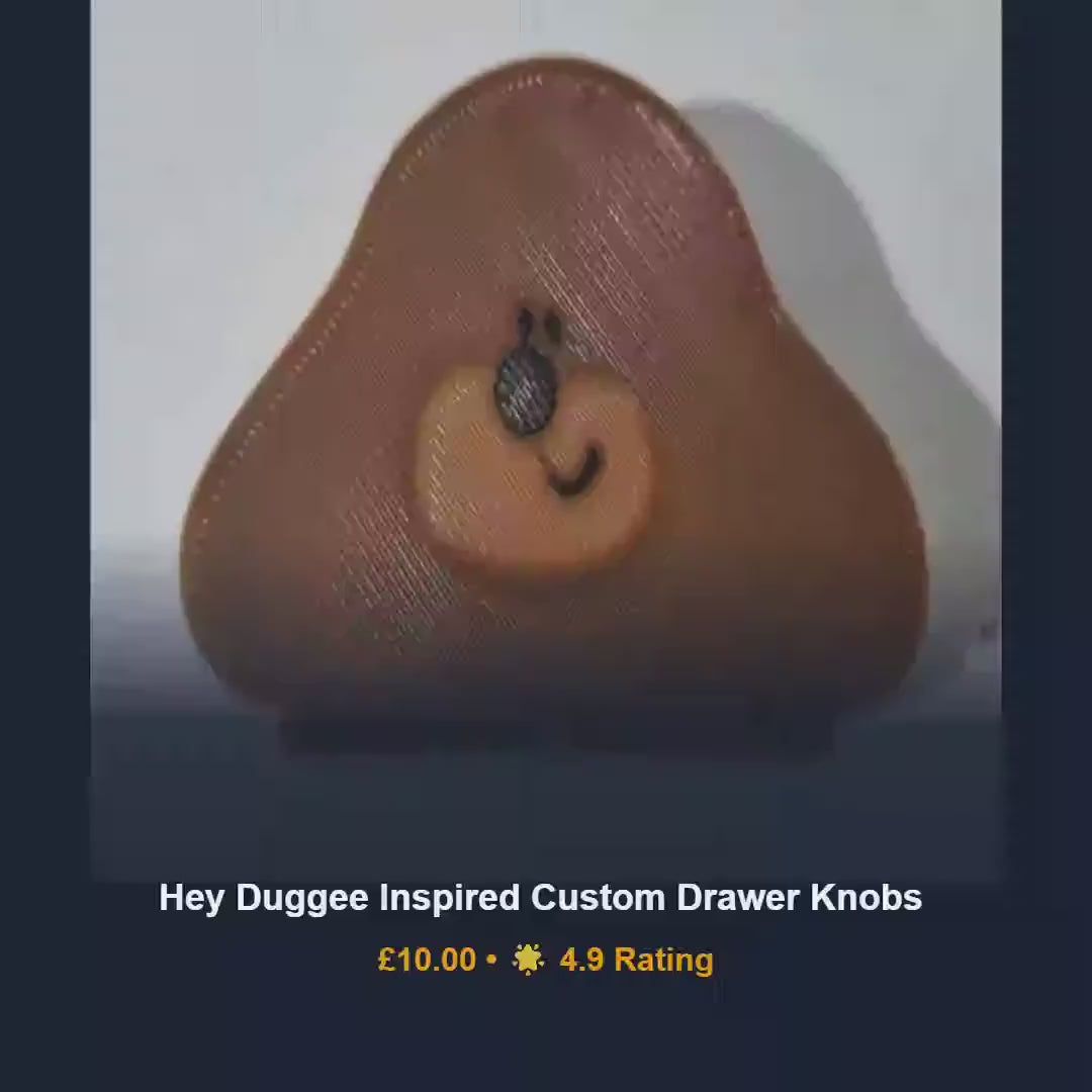 Hey duggee drawer knobs, nursery cabinet handles, happy tag norrie betty roly PLA hardware, unique birthday gift for toddler room decor