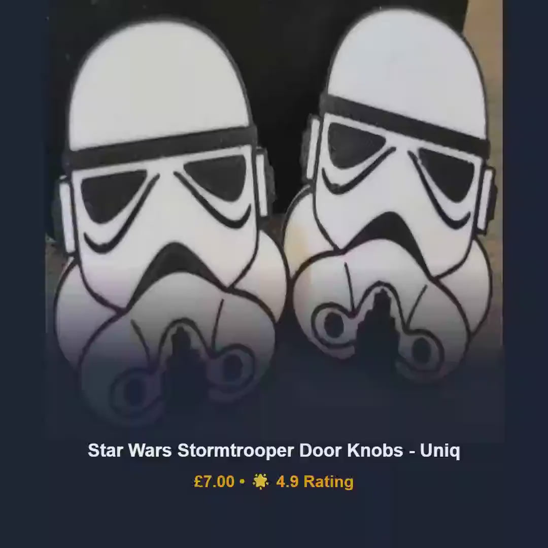 Stormtrooper drawer pulls, sci-fi nursery cabinet knobs, 3D printed thermoplastic furniture hardware, unique kids room decor present