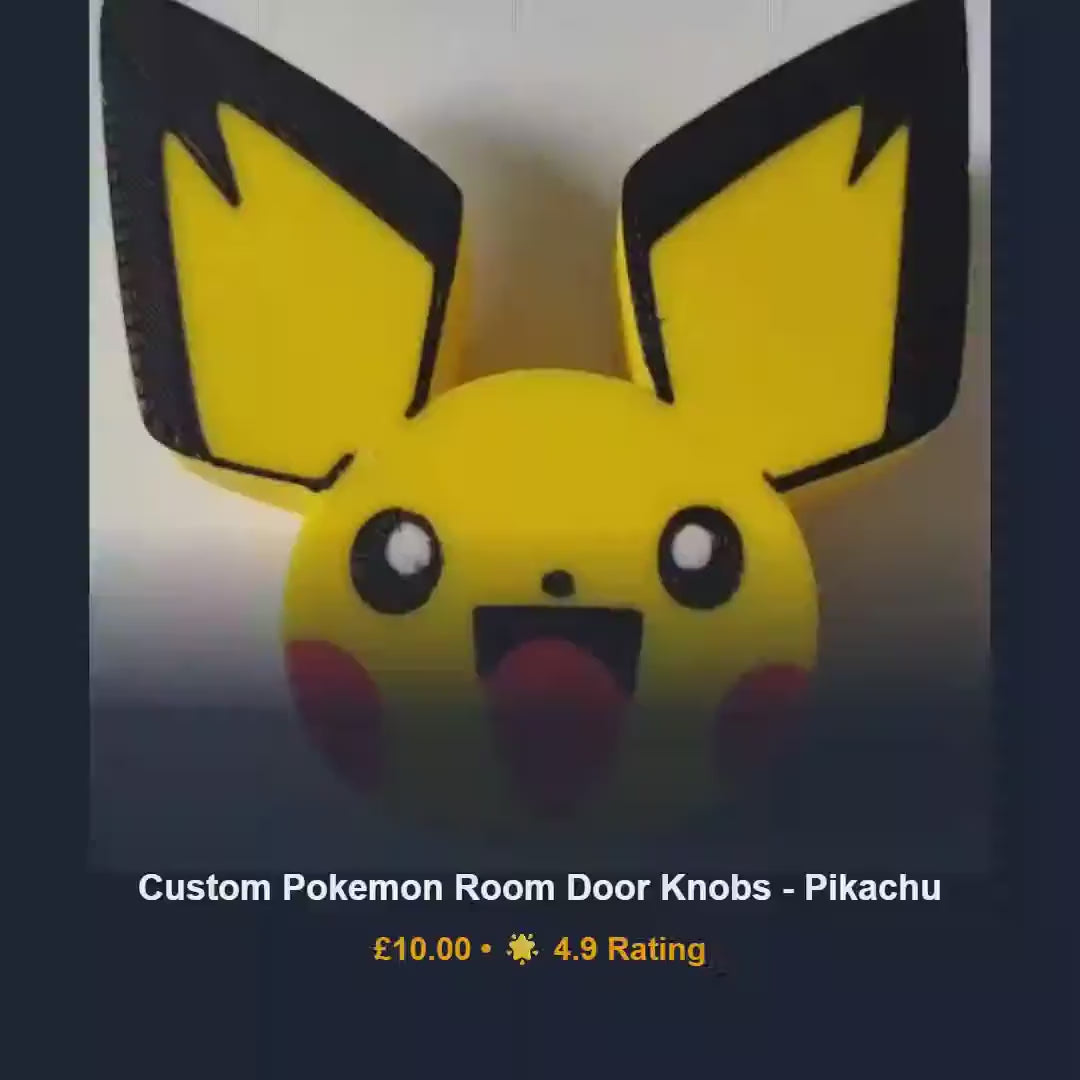Pokemon drawer pulls, kids room cabinet knobs, pikachu & squirtle 3D printed handles, childrens playroom furniture decor birthday gift