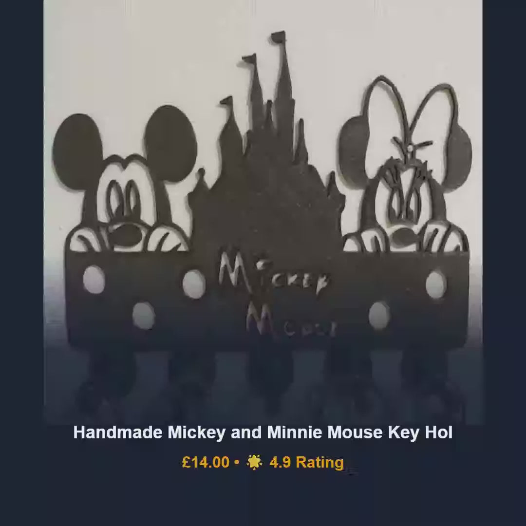 Mickey mouse key holder wall mount, disney entryway organizer rack, minnie ear silhouette PLA, cute kids bedroom hanging decor gift