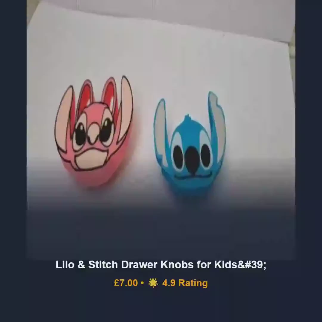 Stitch drawer pulls, kids dresser handles, 3D printed PLA alien cabinet knobs, disney nursery room furniture hardware, baby shower gift