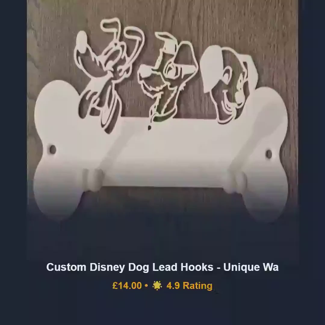 Disney dog lead hook, wall leash holder, personalised 3D printed pet organiser, magical entryway decor, unique gift for pet lovers